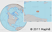 Gray Location Map of the area around 58° 30' 22" N, 86° 37' 30" W