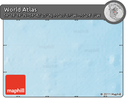 Physical Map of the Area around 58° 30' 22" N, 90° 52' 30" W