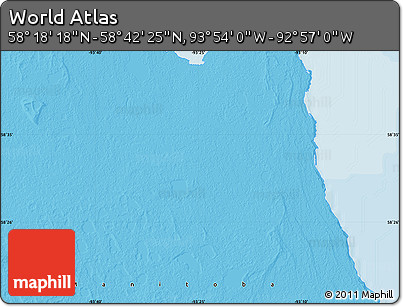 Political Map of the Area around 58° 30' 22" N, 93° 25' 30" W