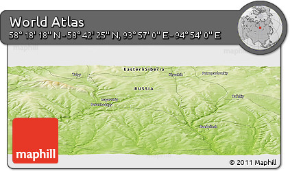 Physical Panoramic Map of the Area around 58° 30' 22" N, 94° 25' 30" E