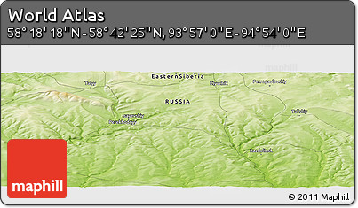 Physical Panoramic Map of the Area around 58° 30' 22" N, 94° 25' 30" E