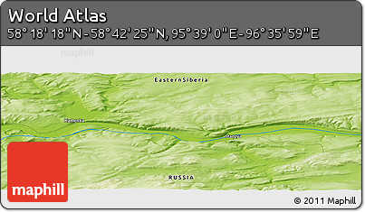 Physical Panoramic Map of the Area around 58° 30' 22" N, 96° 7' 30" E