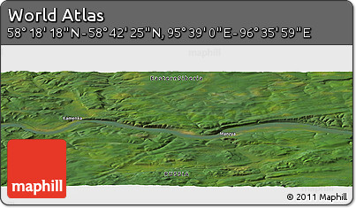 Satellite Panoramic Map of the Area around 58° 30' 22" N, 96° 7' 30" E