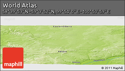 Physical Panoramic Map of the Area around 58° 51' 53" N, 100° 22' 30" E
