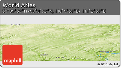 Physical Panoramic Map of the Area around 58° 51' 53" N, 110° 34' 29" E
