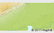 Physical 3D Map of the area around 58° 51' 53" N, 113° 49' 29" W