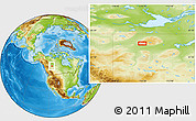 Physical Location Map of the area around 58° 51' 53" N, 116° 22' 30" W
