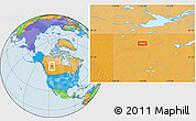 Political Location Map of the area around 58° 51' 53" N, 116° 22' 30" W
