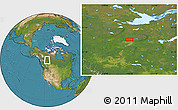 Satellite Location Map of the area around 58° 51' 53" N, 116° 22' 30" W