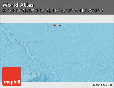 Political 3D Map of the Area around 58° 51' 53" N, 117° 13' 29" W