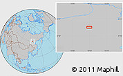 Gray Location Map of the area around 58° 51' 53" N, 129° 16' 30" E
