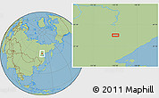 Savanna Style Location Map of the area around 58° 51' 53" N, 135° 13' 29" E