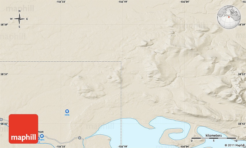 Shaded Relief Map of King Salmon