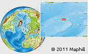 Physical Location Map of the area around 58° 51' 53" N, 15° 13' 29" W
