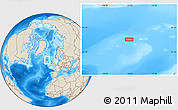Shaded Relief Location Map of the area around 58° 51' 53" N, 16° 4' 29" W