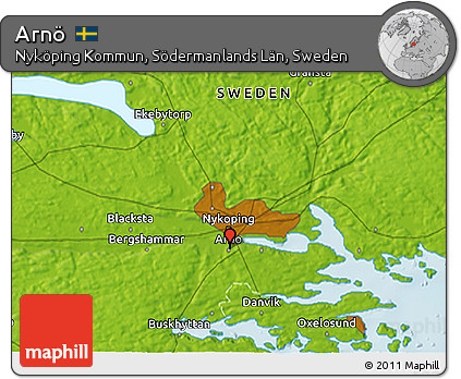 Physical 3D Map of Arnö