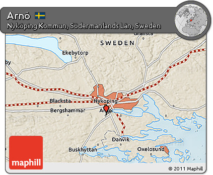 Shaded Relief 3D Map of Arnö