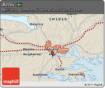 Shaded Relief 3D Map of Arnö