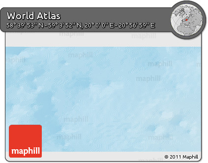 Physical 3D Map of the Area around 58° 51' 53" N, 20° 28' 30" E