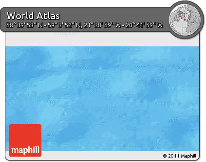 Shaded Relief 3D Map of the Area around 58° 51' 53" N, 21° 10' 29" W