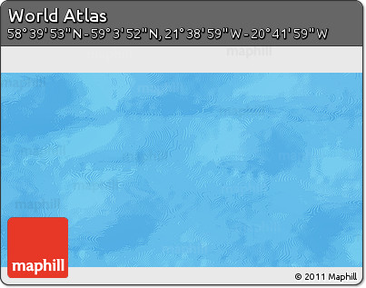 Shaded Relief 3D Map of the Area around 58° 51' 53" N, 21° 10' 29" W