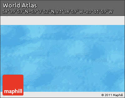 Shaded Relief 3D Map of the Area around 58° 51' 53" N, 21° 10' 29" W