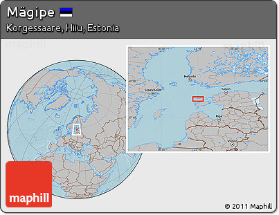 Gray Location Map of Mägipe, hill shading