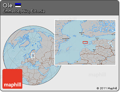 Gray Location Map of Ole, hill shading