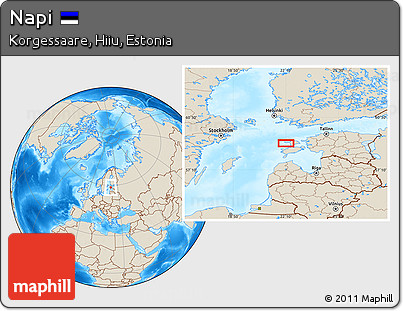 Shaded Relief Location Map of Napi