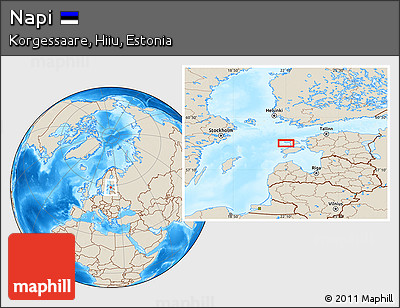 Shaded Relief Location Map of Napi
