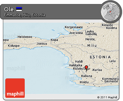 Shaded Relief Panoramic Map of Ole