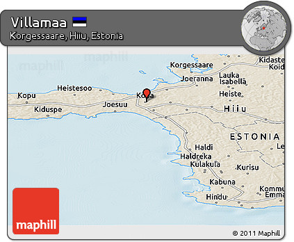 Shaded Relief Panoramic Map of Villamaa