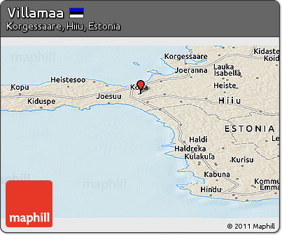 Shaded Relief Panoramic Map of Villamaa