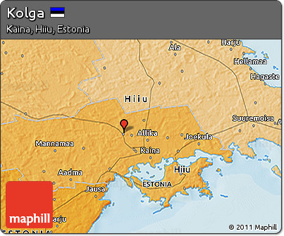 Political 3D Map of Kolga