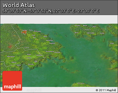 Satellite 3D Map of the Area around 58° 51' 53" N, 23° 1' 29" E