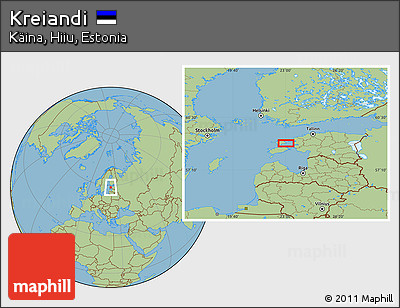 Savanna Style Location Map of Kreiandi