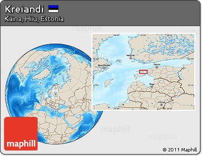 Shaded Relief Location Map of Kreiandi