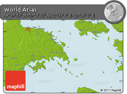 Physical Map of the Area around 58° 51' 53" N, 23° 1' 29" E