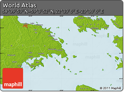 Physical Map of the Area around 58° 51' 53" N, 23° 1' 29" E
