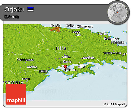 Physical Panoramic Map of Orjaku
