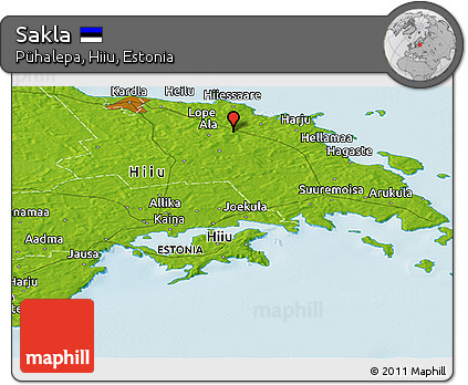 Physical Panoramic Map of Sakla