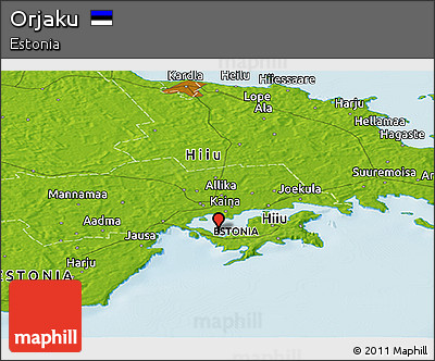 Physical Panoramic Map of Orjaku