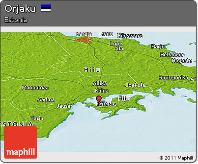 Physical Panoramic Map of Orjaku
