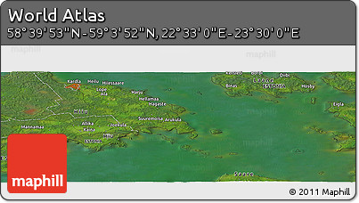 Satellite Panoramic Map of the Area around 58° 51' 53" N, 23° 1' 29" E