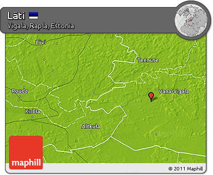 Physical 3D Map of Läti