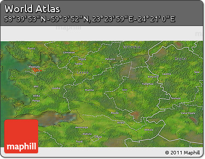 Satellite 3D Map of the Area around 58° 51' 53" N, 23° 52' 30" E