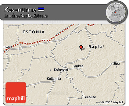 Shaded Relief 3D Map of Kasenurme
