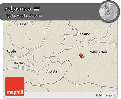 Shaded Relief 3D Map of Paljasmaa