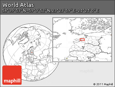 Blank Location Map of the Area around 58° 51' 53" N, 23° 52' 30" E