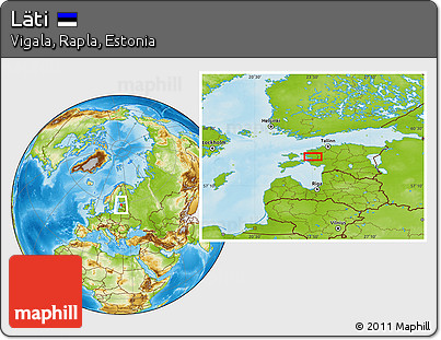 Physical Location Map of Läti